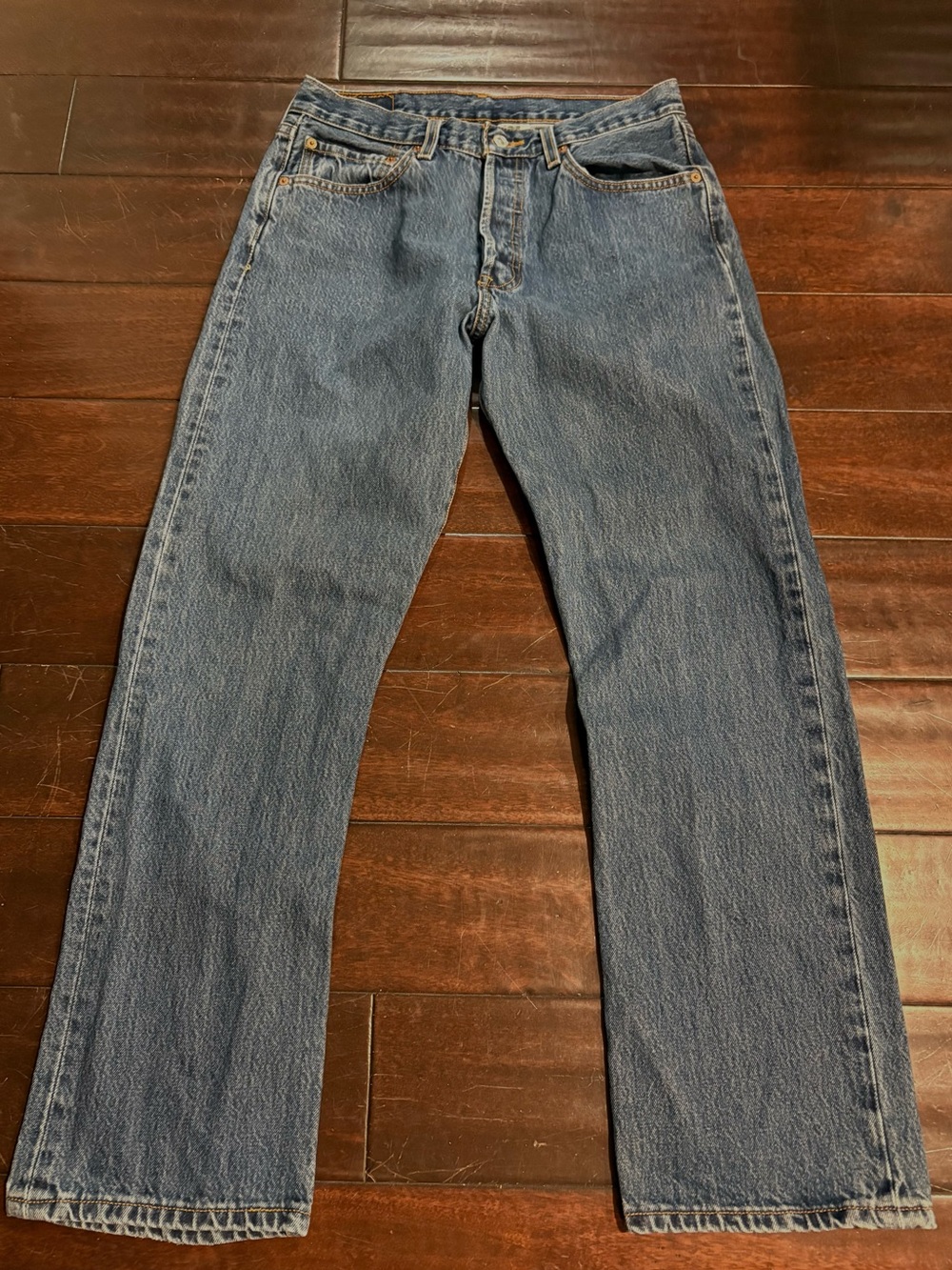 Vintage Levi's 501 Dark Wash Button-Fly Blue Jeans - Y2K